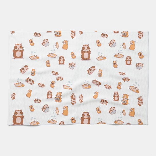 guinea pig army cute pattern kitchen towel (Horizontal)