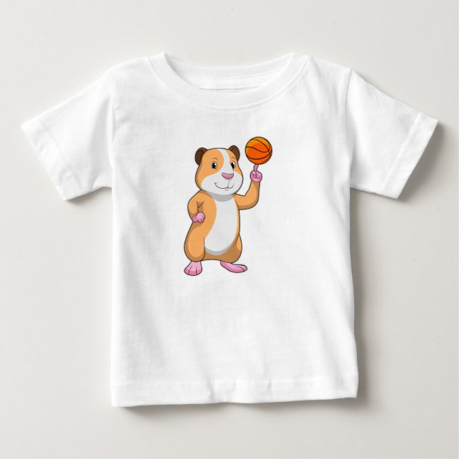 Guinea pig as Basketball player with Basketball.pn Baby T-Shirt (Front)