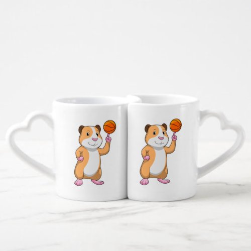 Guinea pig as Basketball player with Basketballpn Coffee Mug Set