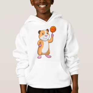 Guinea pig as Basketball player with Basketball.pn Hoodie