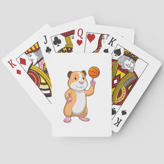 Guinea pig as Basketball player with Basketball.pn Poker Cards (Back)