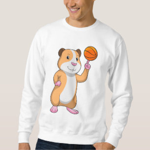 Guinea pig as Basketball player with Basketball.pn Sweatshirt
