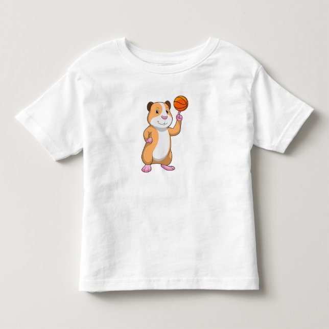 Guinea pig as Basketball player with Basketball.pn Toddler T-shirt (Front)