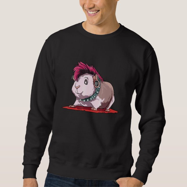 Guinea Pig as Punk for a Guinea Pig Owner Guinea P Sweatshirt (Front)