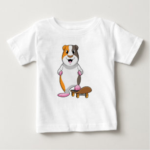 Guinea pig as Skater with Skateboard Baby T-Shirt