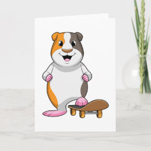 Guinea pig as Skater with Skateboard Card