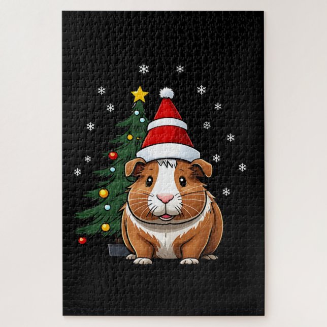 Guinea Pig at Christmas Jigsaw Puzzle (Vertical)