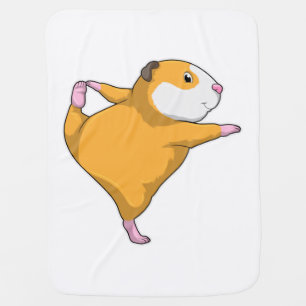 Guinea pig at Yoga Stretching exercise Baby Blanket
