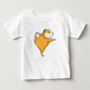 Guinea pig at Yoga Stretching exercise Baby T-Shirt