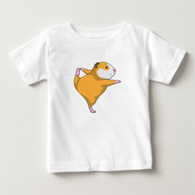 Guinea pig at Yoga Stretching exercise Baby T-Shirt (Front)