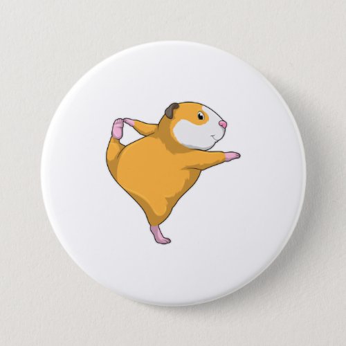 Guinea pig at Yoga Stretching exercise Button