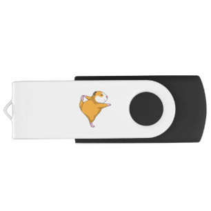 Guinea pig at Yoga Stretching exercise Flash Drive