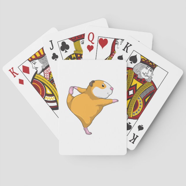 Guinea pig at Yoga Stretching exercise Poker Cards (Back)