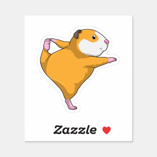 Guinea pig at Yoga Stretching exercise Sticker