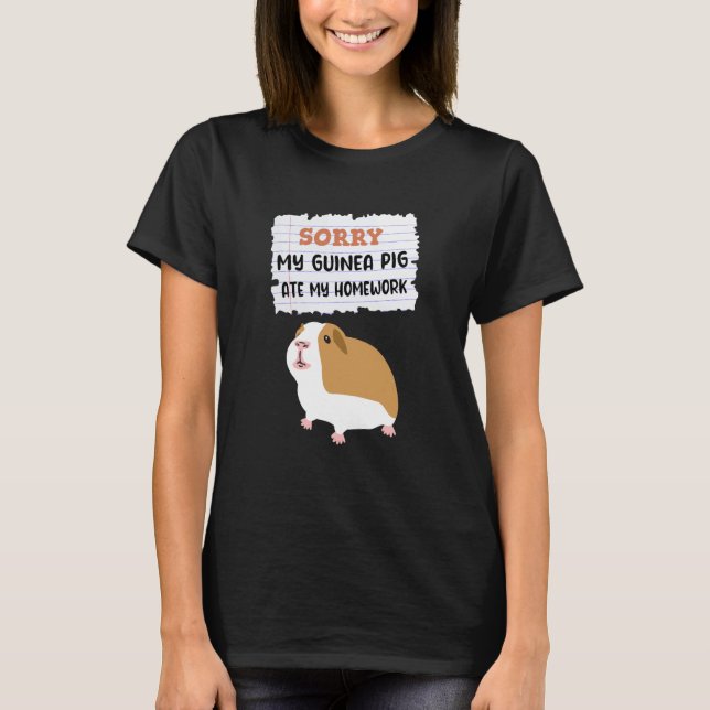 Guinea Pig Ate My Homework Kids School T-Shirt (Front)