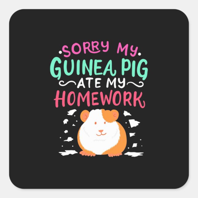 Guinea Pig Back To School Square Sticker (Front)