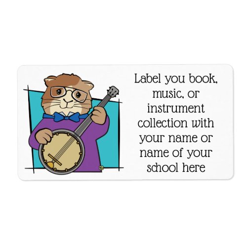 Guinea Pig Banjo Music Bookplate