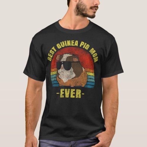 Guinea Pig Best Guinea Pig Mom Ever Mom Retro T_Shirt