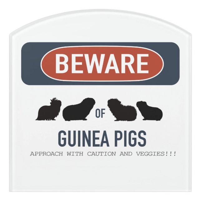 Guinea Pig Beware  Door Sign (Contour Front)