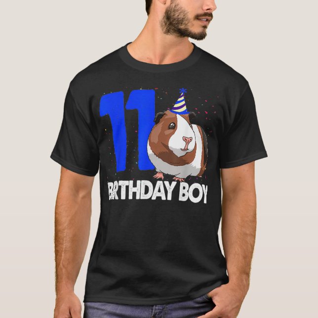 Guinea Pig Birthday Boy 11  Women Funny Cavy Pet L T-Shirt (Front)