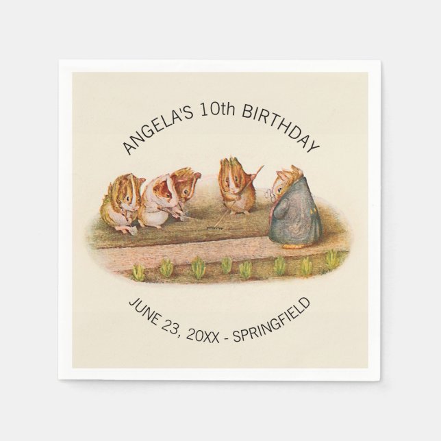 Guinea Pig Birthday Napkins (Front)