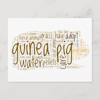 Guinea Pig Care Tips Word Cloud Postcard by GuineaPigManual at Zazzle