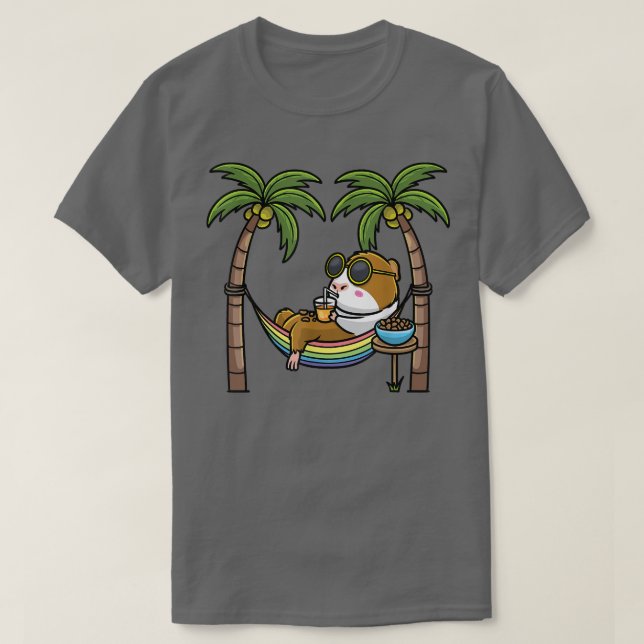 Guinea Pig Cavy Rodent In Hammock Vacation  T-Shirt (Design Front)