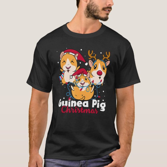 Guinea Pig Christmas Graphic Animal Lover Pet Owne T-Shirt (Front)
