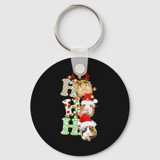 Guinea Pig Christmas Keychain (Front)