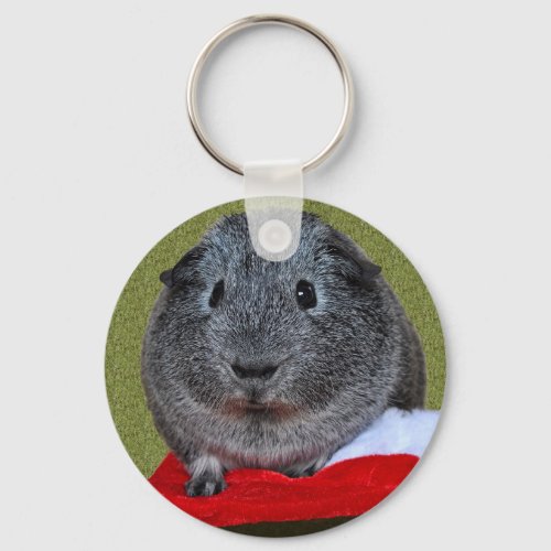 Guinea Pig Christmas Keychain