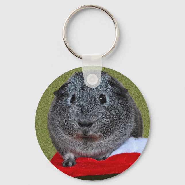 Guinea Pig Christmas Keychain (Front)