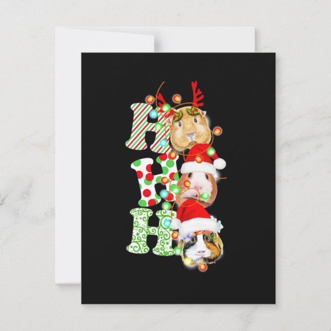 Guinea Pig Christmas Note Card (Front)