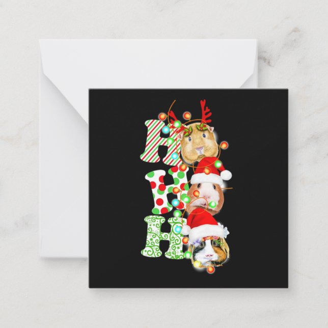 Guinea Pig Christmas Note Card (Front)