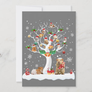 Guinea Pig Christmas On Winter Tree Goat Lover Paj Invitation