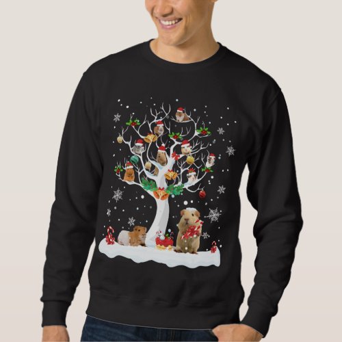 Guinea Pig Christmas On Winter Tree Goat Lover Paj Sweatshirt