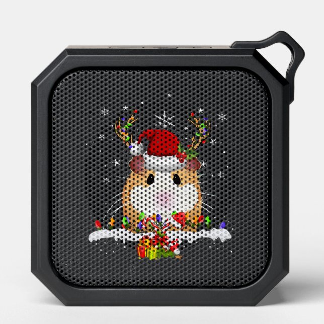 Guinea Pig Christmas Reindeer Christmas Lights Bluetooth Speaker (Front)