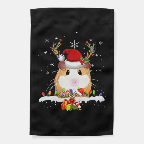 Guinea Pig Christmas Reindeer Christmas Lights Garden Flag