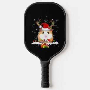 Guinea Pig Christmas Reindeer Christmas Lights Pickleball Paddle