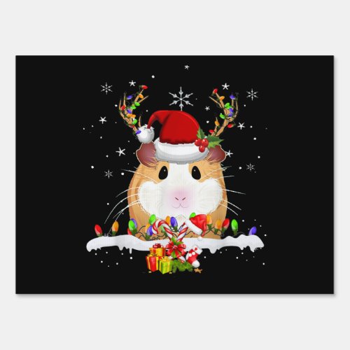 Guinea Pig Christmas Reindeer Christmas Lights Sign