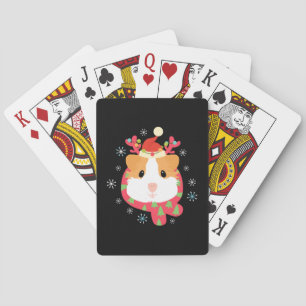 Guinea Pig Christmas Reindeer Poker Cards