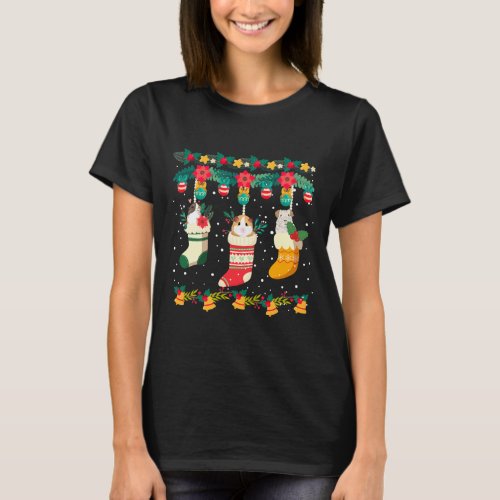 Guinea Pig Christmas Stocks X mas Lights Pajama T_Shirt