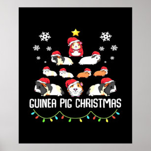 Guinea Pig Christmas Tree Funny Guinea Pig Lover Poster