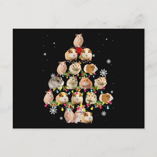 Guinea Pig Christmas Tree Lights Funny Xmas Gift Postcard