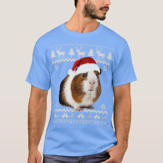 Guinea Pig Christmas Tree Lights Santa (2) T-Shirt