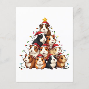 Guinea Pig Christmas Tree Merry Christmas Xmas Invitation Postcard