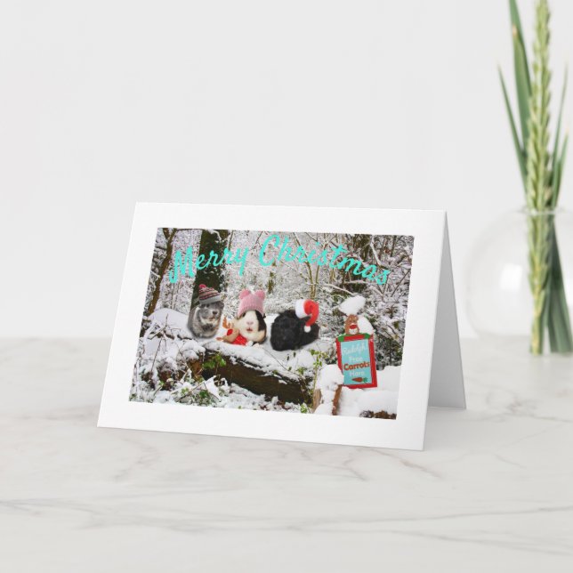 Guinea Pig Christmas Wonderland Holiday Card (Front)