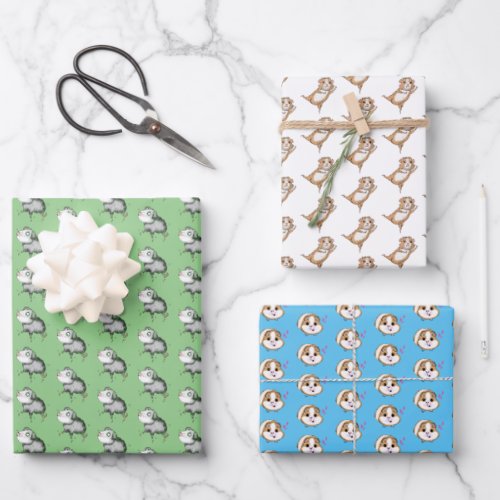 Guinea pig crazy guinea pig girl lady birthday wrapping paper sheets