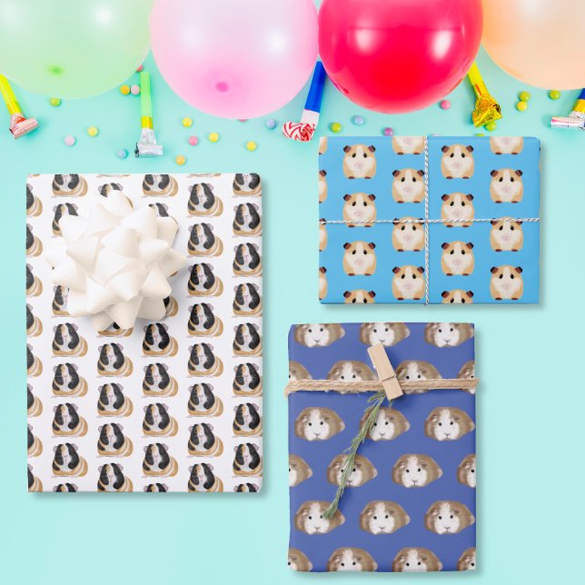 Guinea pig crazy guinea pig girl lady birthday wrapping paper sheets (Creator Uploaded)
