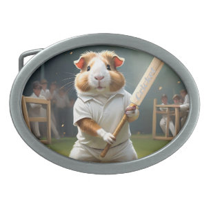 Guinea Pig Cricketer: Dressed In Whites Belt Buckle