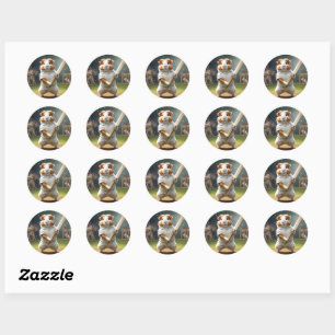 Guinea Pig Cricketer: Dressed In Whites Classic Round Sticker